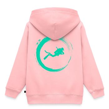 Diving - Kinder Premium Organic Hoodie - Rosa - Hinten - AI Model Kid Female (0cm)