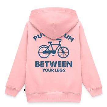 Fun sur le VTT - Sweat Premium à capuche enfant bio - rose - Dos - AI Model Kid Female (0cm)