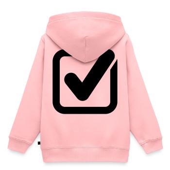 icône de symbole de crochet - Sweat Premium à capuche enfant bio - rose - Dos - AI Model Kid Female (0cm)