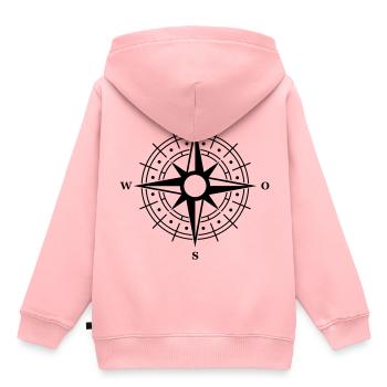 symbole de la boussole - Sweat Premium à capuche enfant bio - rose - Dos - AI Model Kid Female (0cm)
