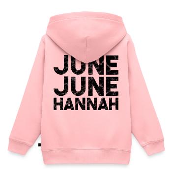 Juin Juin Hannah Shirt Captain Sandy Under Deck Ha - Sweat Premium à capuche enfant bio - rose - Dos - AI Model Kid Female (0cm)