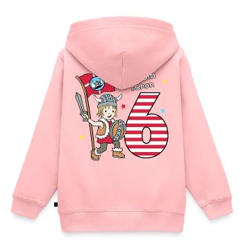 6. Geburtstag Wikinger Jungen Geschenkidee - Kinder Premium Organic Hoodie - Rosa - Hinten - AI Model Kid Female (0cm)