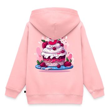 5 year old cake - Kids Premium Organic Hoodie - rose - Back - AI Model Kid Female (0cm)