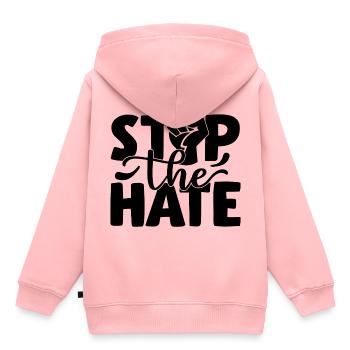 Antirassismus Rassismus Toleranz Menschenrechte - Kinder Premium Organic Hoodie - Rosa - Hinten - AI Model Kid Female (0cm)