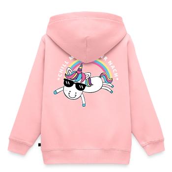 Einhorn chillt - Kinder Premium Organic Hoodie - Rosa - Hinten - AI Model Kid Female (0cm)