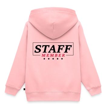 staff member - Sweat Premium à capuche enfant bio - rose - Dos - AI Model Kid Female (0cm)