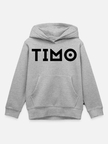 Vorname Timo - Kinder Premium Organic Hoodie - Grau meliert