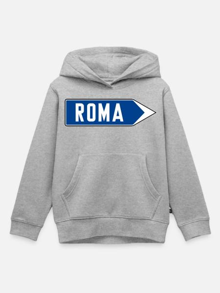 Segnale_stradale_italiano_1959_-_segnale_di_dir - Kinder Premium Organic Hoodie - Grau meliert