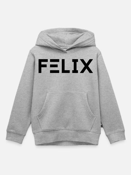 Vorname Felix - Kinder Premium Organic Hoodie - Grau meliert