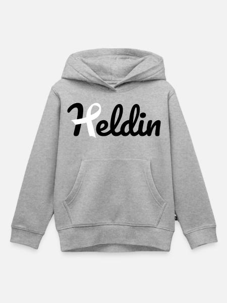 Heldin Krebs - Kinder Premium Organic Hoodie - Grau meliert