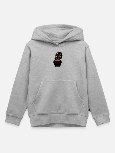Hexenkessel Zaubertrank Logo - Kinder Premium Organic Hoodie - Grau meliert
