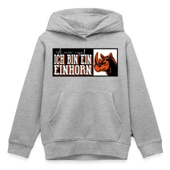 Einhorn unicorn lustig dub nas horn - Kinder Premium Organic Hoodie - Grau meliert - Vorne - AI Model Kid Male (0cm)