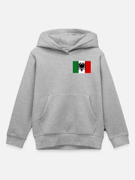 Albanien Italien Arbresh Flagge  - Kinder Premium Organic Hoodie - Grau meliert