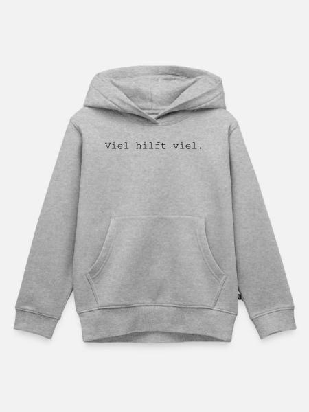 viel hilft viel - Kinder Premium Organic Hoodie - Grau meliert