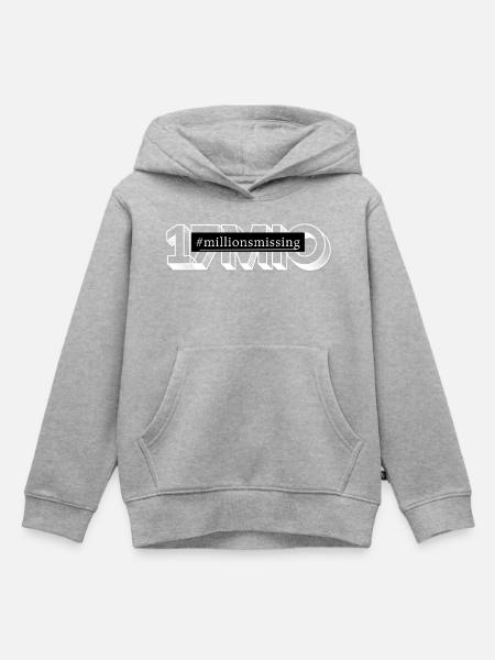 ME/CFS millionsmissing white - Kinder Premium Organic Hoodie - Grau meliert