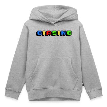 Giasing Pixel Giesing München 089 Minga - Kinder Premium Organic Hoodie - Grau meliert - Vorne - AI Model Kid Male (0cm)