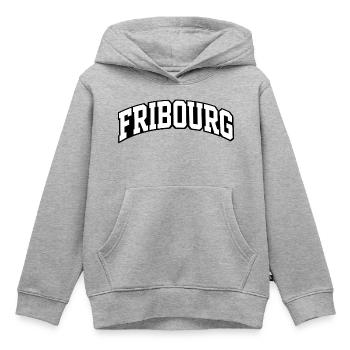 Fribourg Arch Schriftzug - Kinder Premium Organic Hoodie - Grau meliert - Vorne - AI Model Kid Male (0cm)
