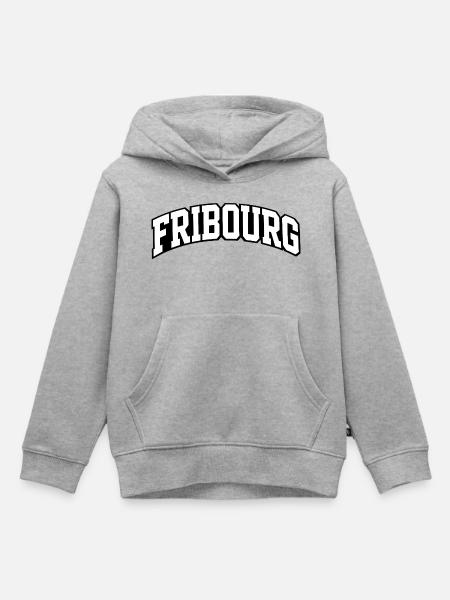Fribourg Arch Schriftzug - Kinder Premium Organic Hoodie - Grau meliert