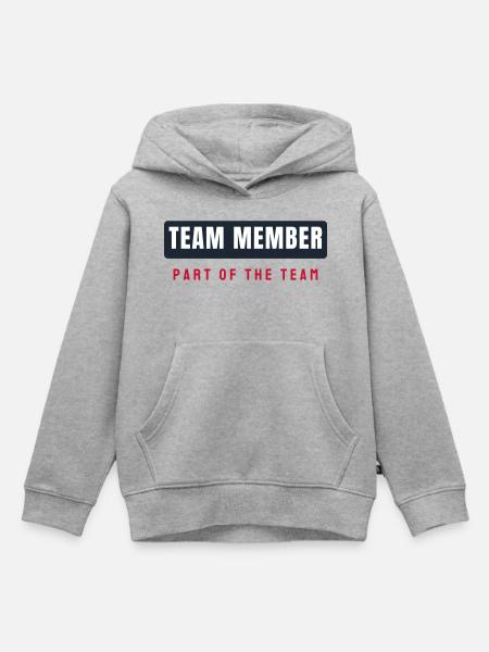 Team Member Schriftzug Balken - Teammitglied - Kinder Premium Organic Hoodie - Grau meliert