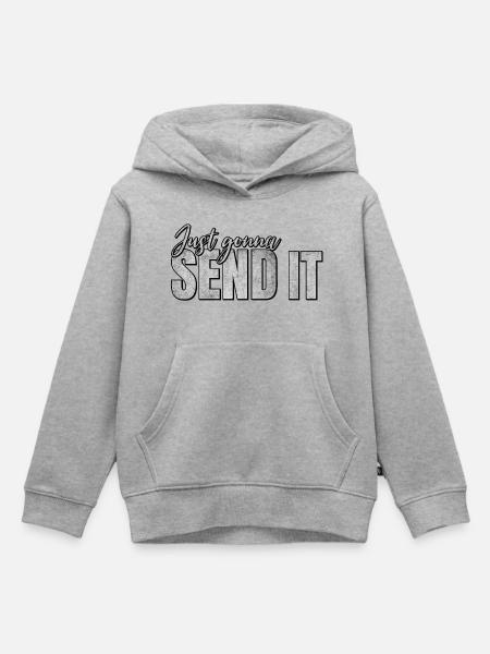 Just Gonna Send It - Kinder Premium Organic Hoodie - Grau meliert