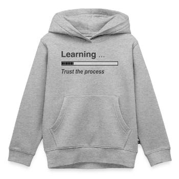 Vertrauen lernen: Der Prozess - Kinder Premium Organic Hoodie - Grau meliert - Vorne - AI Model Kid Male (0cm)