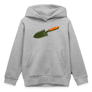 Schaufel Kelle Schatzsuche Garten - Kinder Premium Organic Hoodie - Grau meliert - Vorne - AI Model Kid Male (0cm)