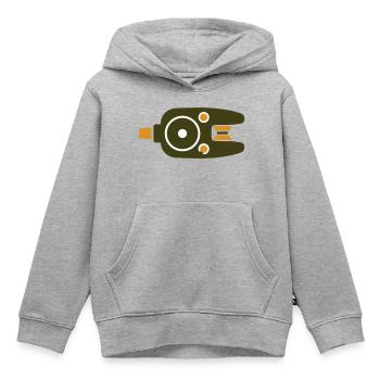 Bissanzeiger Angel Icon - Kinder Premium Organic Hoodie - Grau meliert - Vorne - AI Model Kid Male (0cm)