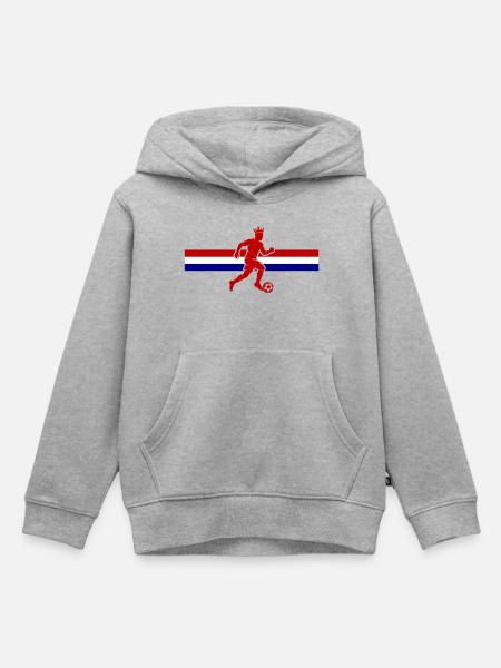 Fussballer Niederlande Fussball Holland - Kinder Premium Organic Hoodie - Grau meliert