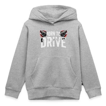 Geboren, um Turbo zu fahren - Kinder Premium Organic Hoodie - Grau meliert - Vorne - AI Model Kid Male (0cm)