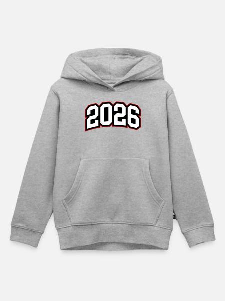 2026 Jahr - Kinder Premium Organic Hoodie - Grau meliert