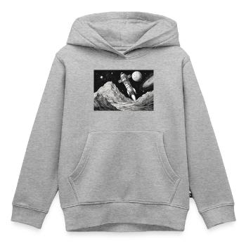 Rakete Mond All Start Abflug zukunft Mars sci-fi  - Kinder Premium Organic Hoodie - Grau meliert - Vorne - AI Model Kid Male (0cm)
