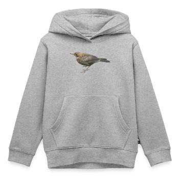 Amsel Jungvogel - Kinder Premium Organic Hoodie - Grau meliert - Vorne - AI Model Kid Male (0cm)