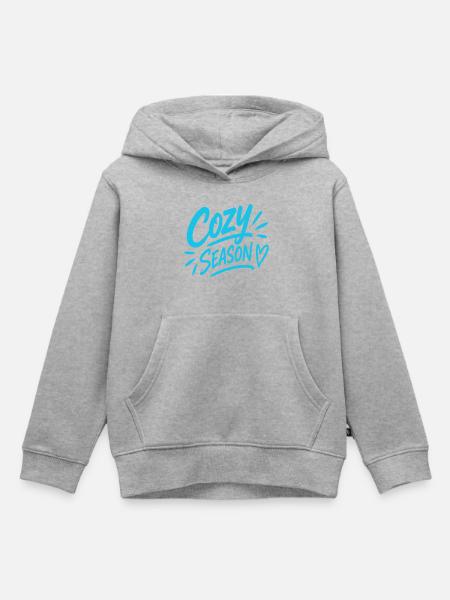 COZY SEASON - Kinder Premium Organic Hoodie - Grau meliert