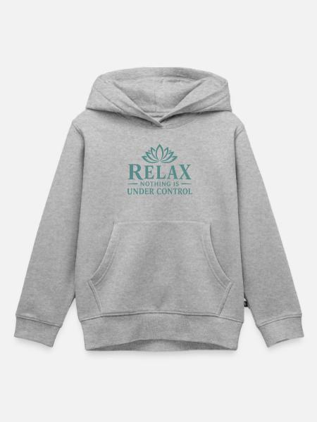Relax Lotusblüte Control - Kinder Premium Organic Hoodie - Grau meliert