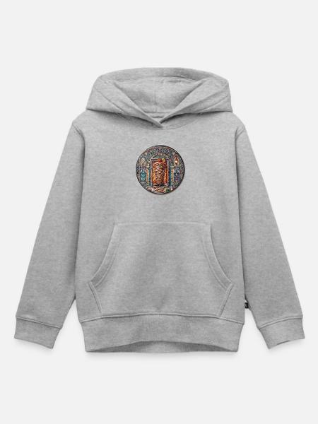 Döner Mosaik - Kinder Premium Organic Hoodie - Grau meliert