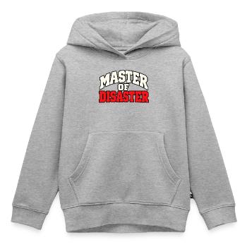 Master of Disaster – Lustiger Chaos Spruch - Kinder Premium Organic Hoodie - Grau meliert - Vorne - AI Model Kid Male (0cm)
