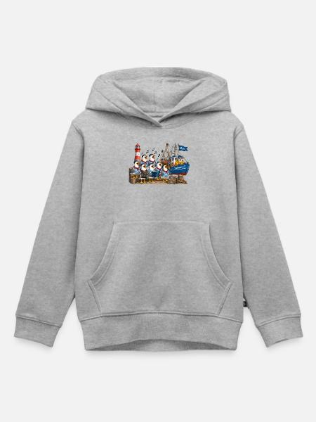 Seemöwen Chor - Kinder Premium Organic Hoodie - Grau meliert