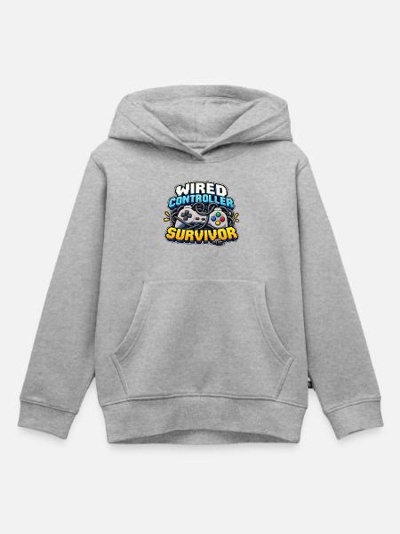 Wired Controller Survivor - Kinder Premium Organic Hoodie - Grau meliert