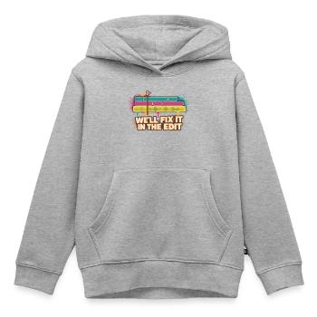 Bunte Klang-Edit Grafik - Kinder Premium Organic Hoodie - Grau meliert - Vorne - AI Model Kid Male (0cm)