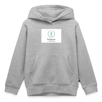 Menschheit Bewahren Symbol - Kinder Premium Organic Hoodie - Grau meliert - Vorne - AI Model Kid Male (0cm)