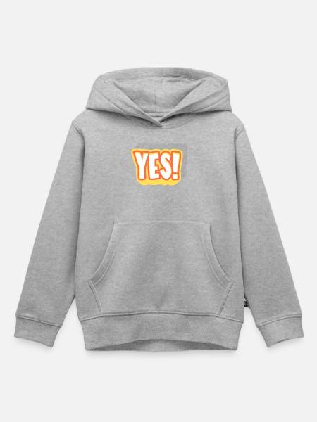 Yes! Knalliges Pop-Yes Design - Kinder Premium Organic Hoodie - Grau meliert