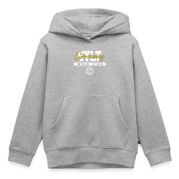 Sylt Deutschland Koordinaten Reise Souvenir - Kinder Premium Organic Hoodie - Grau meliert - Vorne - AI Model Kid Male (0cm)