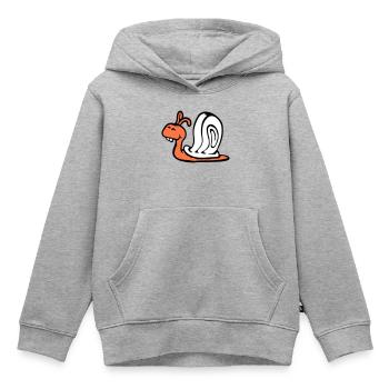 Schnecke Hasenzähne niedlich süß glücklich lustig - Kinder Premium Organic Hoodie - Grau meliert - Vorne - AI Model Kid Male (0cm)