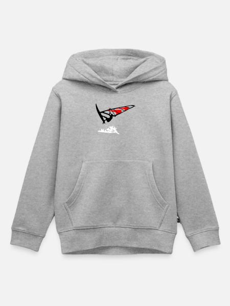 Windsurfing - Kinder Premium Organic Hoodie - Grau meliert