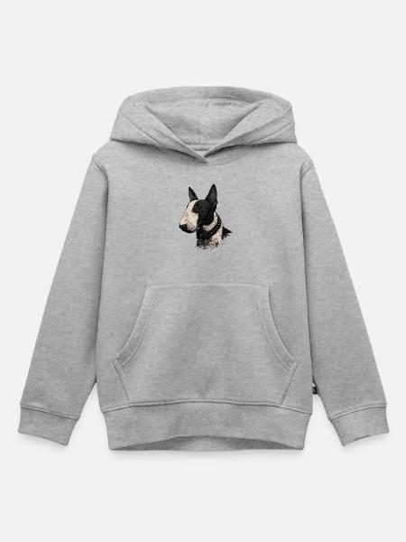 Bullterrier  - Kinder Premium Organic Hoodie - Grau meliert