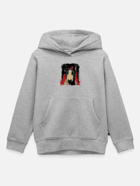 Bullterrier - Kinder Premium Organic Hoodie - Grau meliert