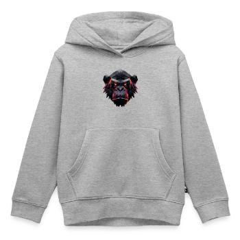 Gorilla Prisma Kopf Low Poly Art Design - Kinder Premium Organic Hoodie - Grau meliert - Vorne - AI Model Kid Male (0cm)