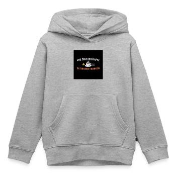 Ich trinke Kaffee, du Problemen - Kinder Premium Organic Hoodie - Grau meliert - Vorne - AI Model Kid Male (0cm)