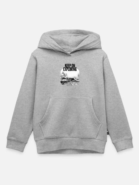 Exploring Venezia Stadtbild - Kinder Premium Organic Hoodie - Grau meliert