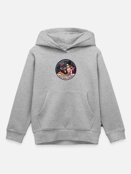 Dunkle Romantik: Lesen & Rosen - Kinder Premium Organic Hoodie - Grau meliert